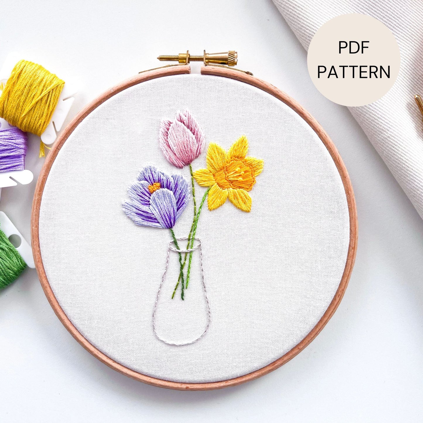 Beginner floral embroidery design