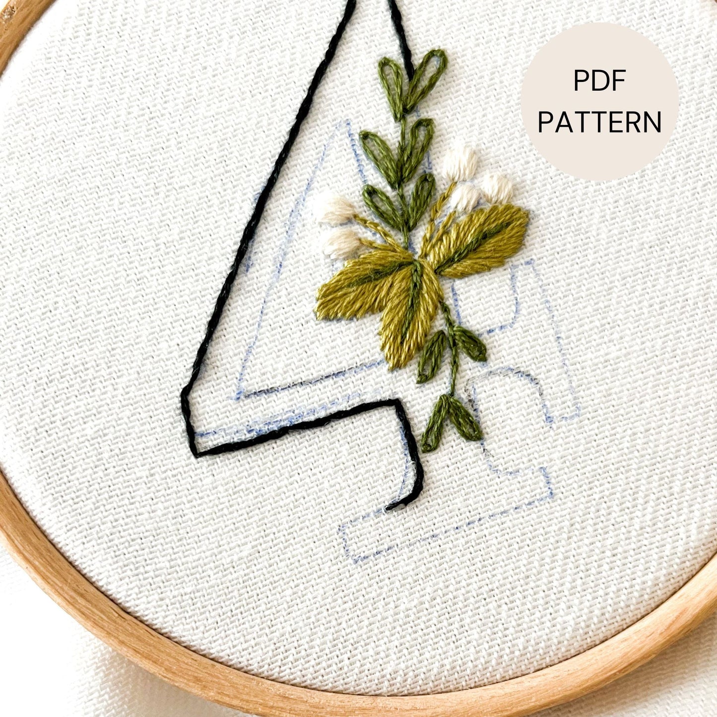 Hand Embroidery Numbers Pattern