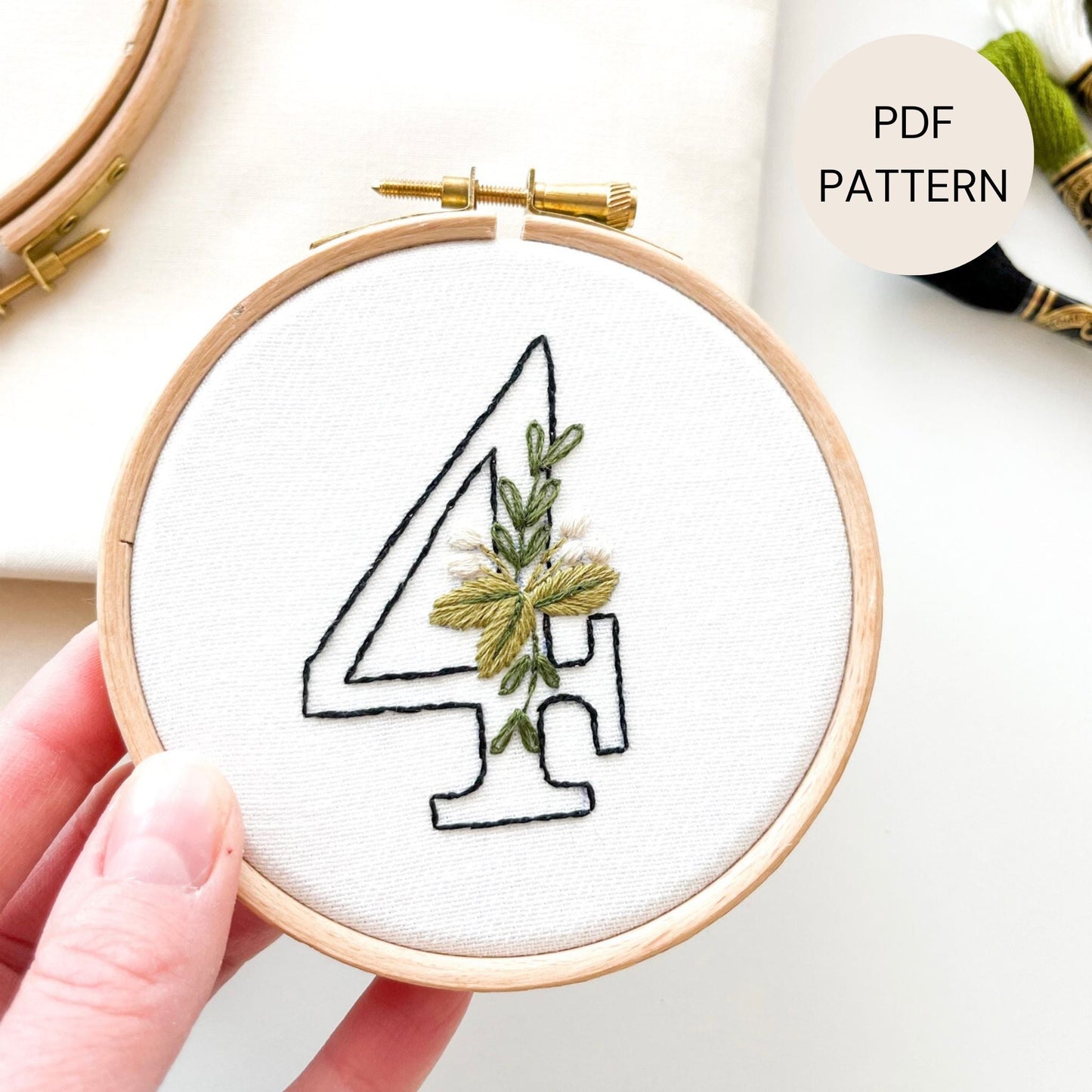 Hand Embroidery Numbers Pattern