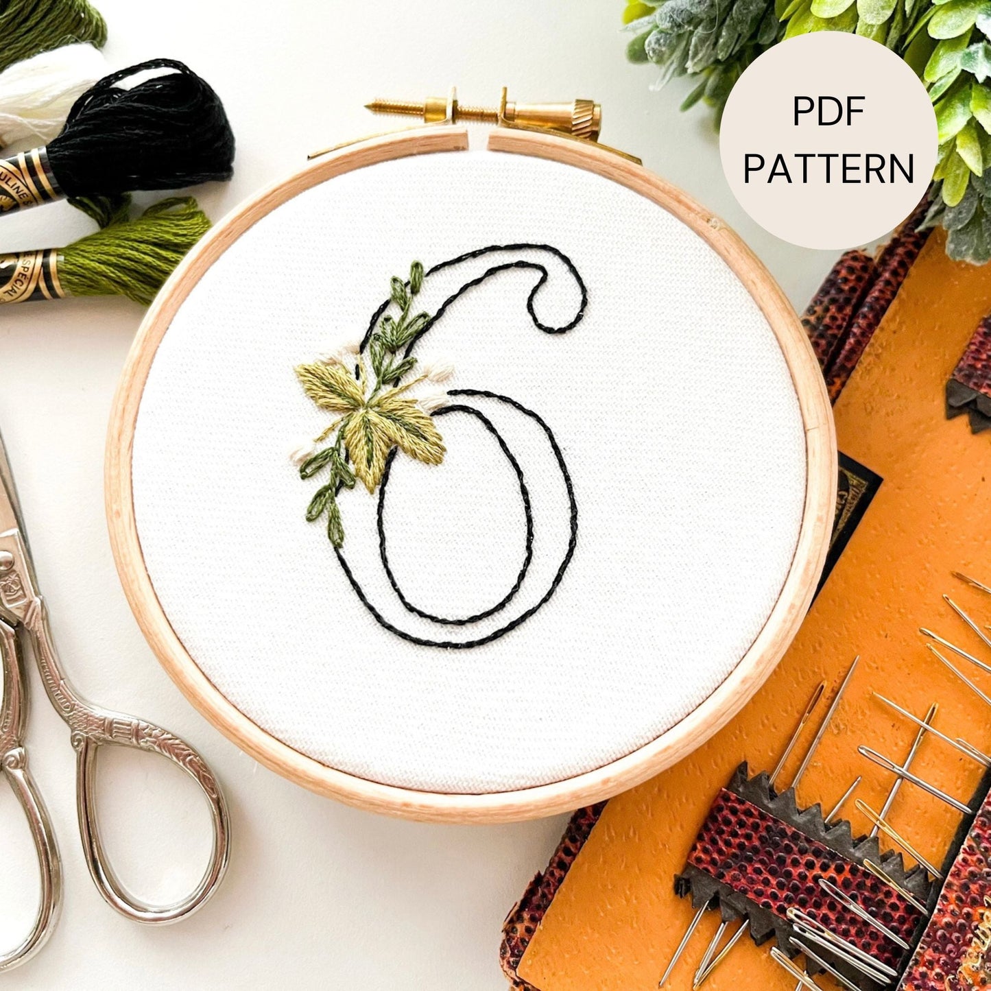 Hand Embroidery Numbers Pattern