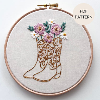 digital download needlecraft design with a Western cowgirl theme.