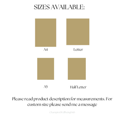 Infographic with size availability