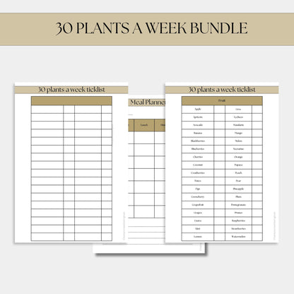 set of three diet tracker sheets