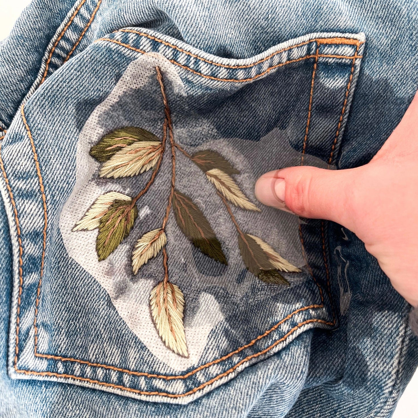 Embroidery Patch being dissolved in water